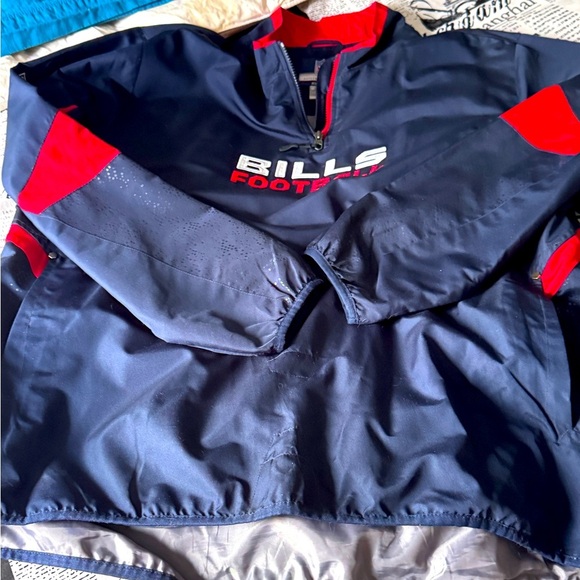 🏈 Vintage Reebok NFL Buffalo Bills Authentic Sideline Pull Over Jacket 🏈 - Picture 5 of 16